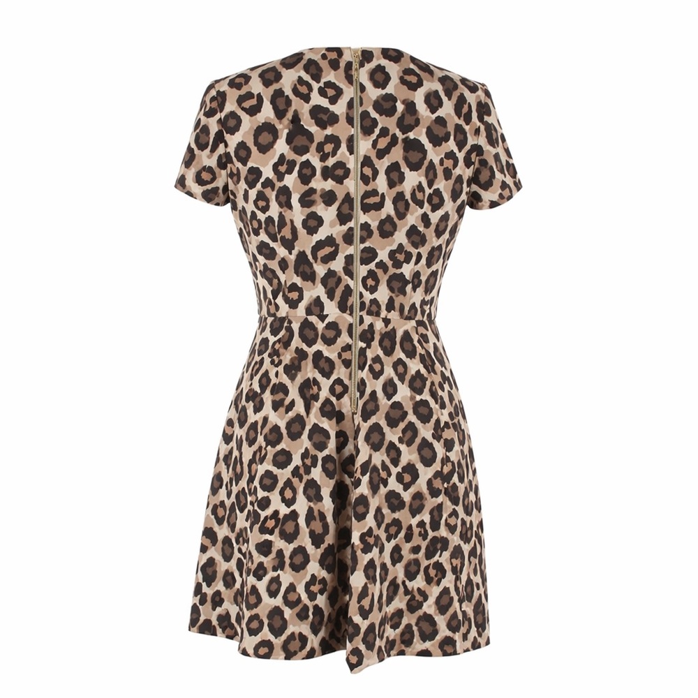 Eliza J Leopard Print Dress - Black and Tan - Picture 2 of 3